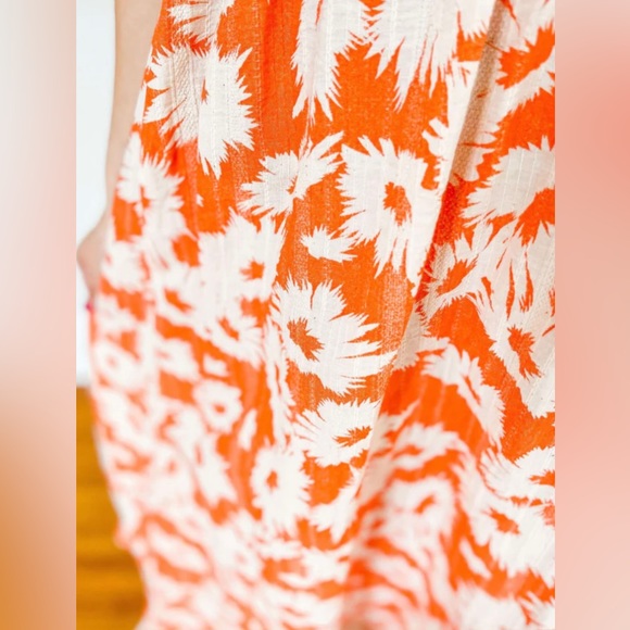KARLIE Flowy Tiered Orange Blossom Floral Flowy Maxi Ruffle Skirt w POCKETS NWT - Picture 14 of 16